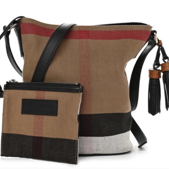 Burberry Canvas house check mini Ashby tassel crossbody bag - Picture 3 of 5